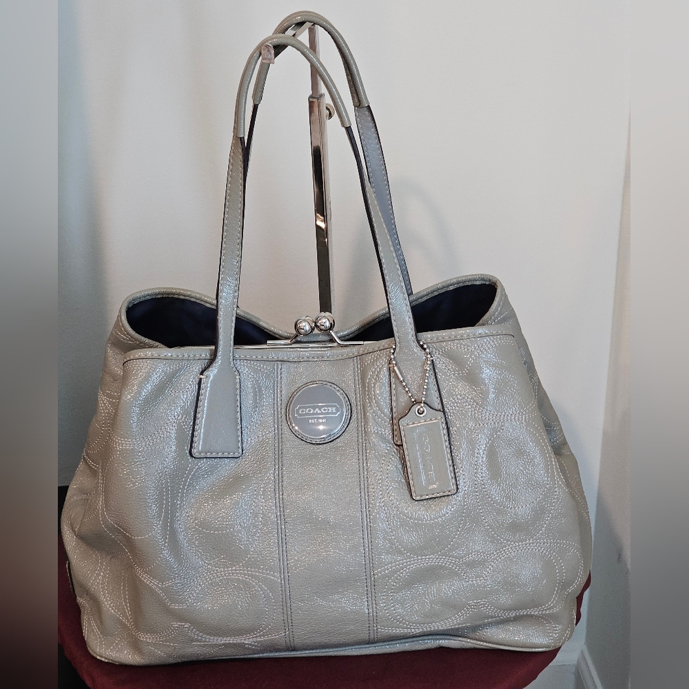 Coach Patent Leather Shoulder Bag with Case Lock